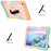 For Samsung Galaxy Tab A9+ Rugged Kickstand Cover TPU+PC Tablet Case with Shoulder Strap - Colorful Gold - 6