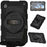 For Samsung Galaxy Tab A9 Case PC+TPU Rotary Hand Band Kickstand Cover with Shoulder Strap - Black - 1