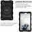 For Samsung Galaxy Tab A9 Case PC+TPU Rotary Hand Band Kickstand Cover with Shoulder Strap - Black - 3