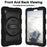 For Samsung Galaxy Tab A9 Case PC+TPU Rotary Hand Band Kickstand Cover with Shoulder Strap - Black - 4