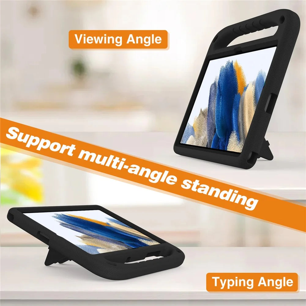 For Samsung Galaxy Tab A11+ / A9+ Shockproof EVA Tablet Case Protective Cover with Handle and Kickstand - Black - 3