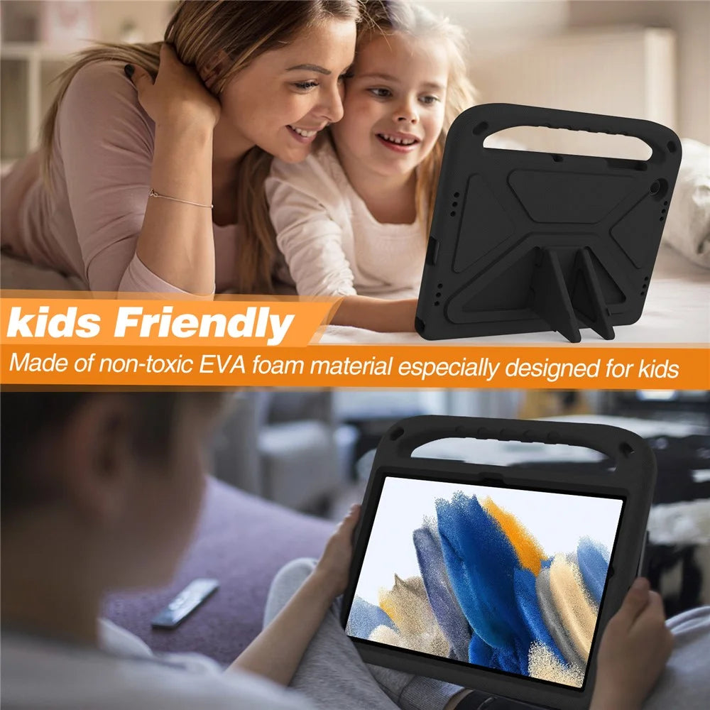 For Samsung Galaxy Tab A11+ / A9+ Shockproof EVA Tablet Case Protective Cover with Handle and Kickstand - Black - 4