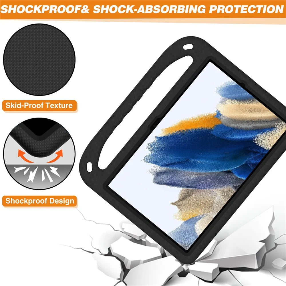 For Samsung Galaxy Tab A11+ / A9+ Shockproof EVA Tablet Case Protective Cover with Handle and Kickstand - Black - 5