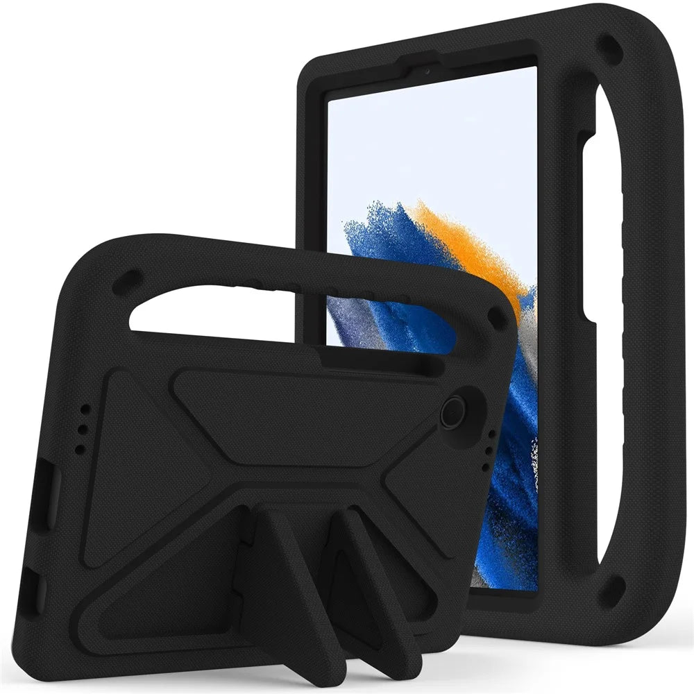 For Samsung Galaxy Tab A11 / A9 Case Shockproof Kickstand EVA Tablet Cover with Handle - Black - 1
