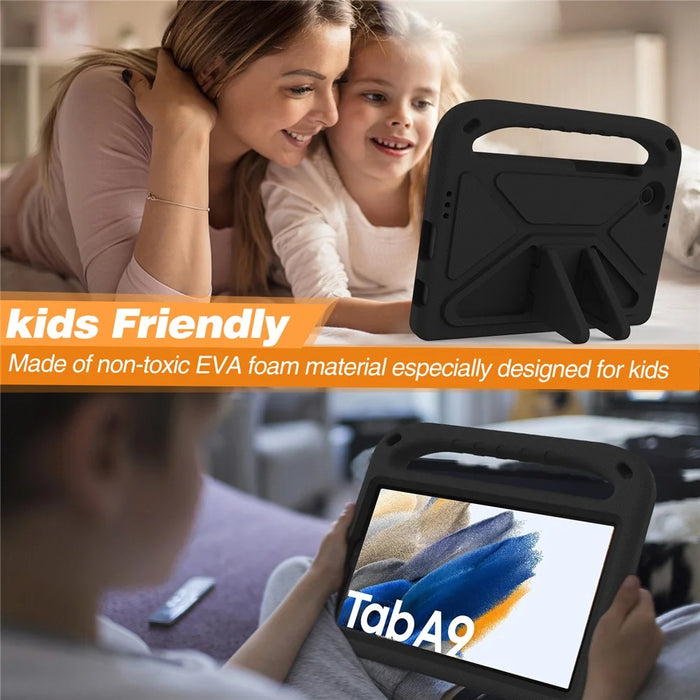For Samsung Galaxy Tab A11 / A9 Case Shockproof Kickstand EVA Tablet Cover with Handle - Black - 4
