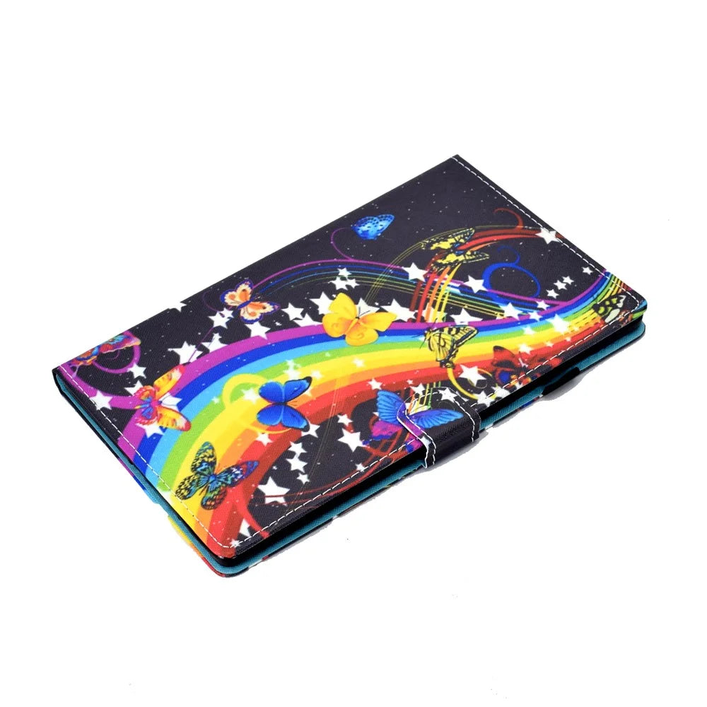 For Samsung Galaxy Tab A11 / A9 Protective Case Stitching PU Leather+TPU Tablet Cover with Card Slots - Music Butterfly - 4
