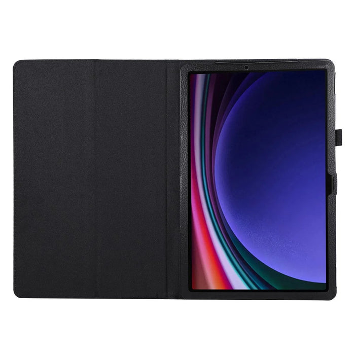 For Samsung Galaxy Tab S9+ Leather Case Bi-fold Stand Tablet Protective Cover - Black - 2