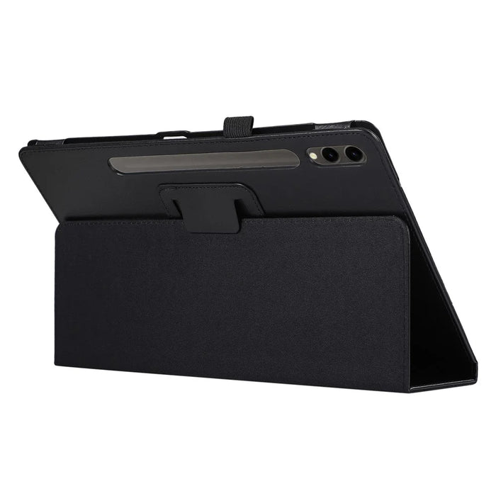 For Samsung Galaxy Tab S9+ Leather Case Bi-fold Stand Tablet Protective Cover - Black - 3