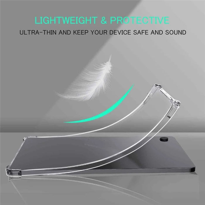 For Samsung Galaxy Tab A9 Clear Case TPU Tablet Cover + 2.5D Arc Edge Tempered Glass Screen Film - 3
