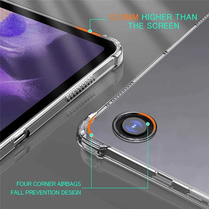 For Samsung Galaxy Tab A9 Clear Case TPU Tablet Cover + 2.5D Arc Edge Tempered Glass Screen Film - 5