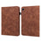 For Samsung Galaxy Tab A11 / A9 Leather Case Flower Imprint Tablet Wallet Cover - Brown - 1
