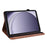 For Samsung Galaxy Tab A11 / A9 Leather Case Flower Imprint Tablet Wallet Cover - Brown - 3