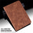 For Samsung Galaxy Tab A11 / A9 Leather Case Flower Imprint Tablet Wallet Cover - Brown - 4