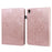 For Samsung Galaxy Tab S9 Case Flower Imprinted PU Leather Tablet Stand Cover - Rose Gold - 1