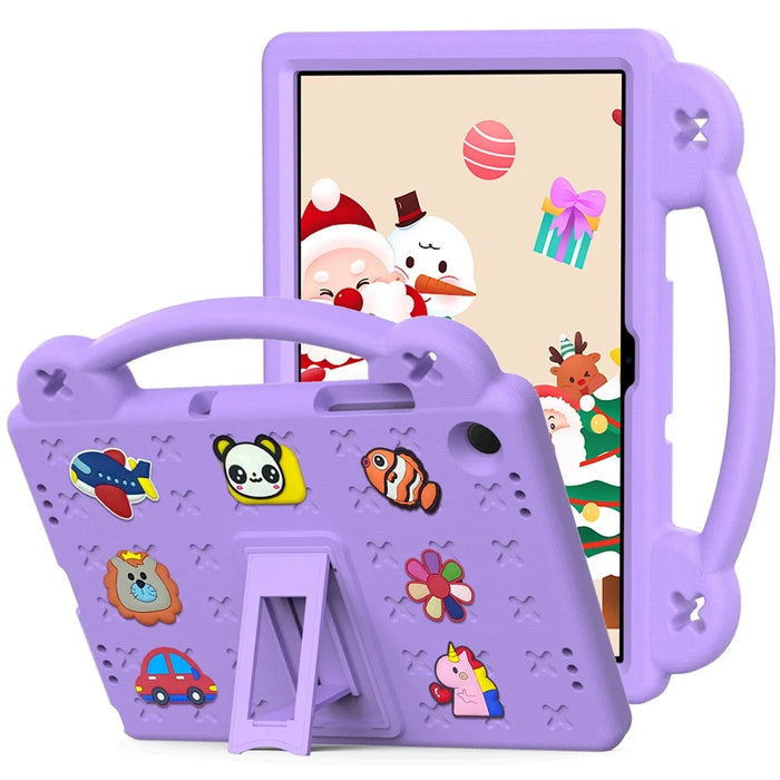 For Samsung Galaxy Tab A11+ / A9+ Case EVA Protective Tablet Cover Kids Friendly Grip Handle Kickstand Case - Purple - 1