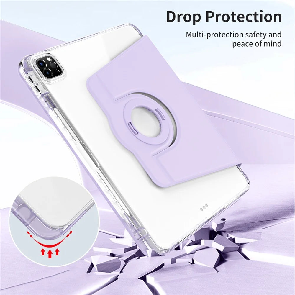 For iPad Air 11 (2026) / (2025) / (2024) / Pro 11 (2020) / (2021) / (2022) / Air (2022) / (2020) Case PU+Acrylic Kickstand Tablet Cover - Purple - 4
