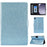 For Samsung Galaxy Tab A11+ / A9+ Glitter PU Leather Case Card Slots Stand Protective Cover - Blue - 1