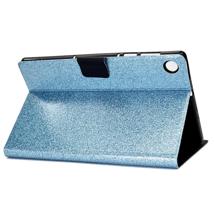 For Samsung Galaxy Tab A11+ / A9+ Glitter PU Leather Case Card Slots Stand Protective Cover - Blue - 4