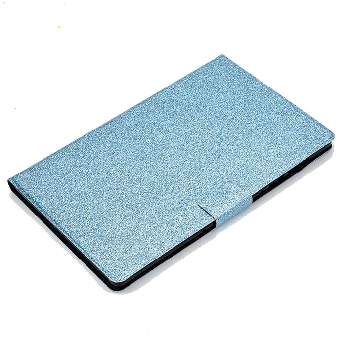 For Samsung Galaxy Tab A11+ / A9+ Glitter PU Leather Case Card Slots Stand Protective Cover - Blue - 5