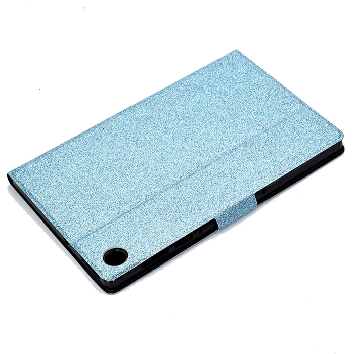 For Samsung Galaxy Tab A11+ / A9+ Glitter PU Leather Case Card Slots Stand Protective Cover - Blue - 6