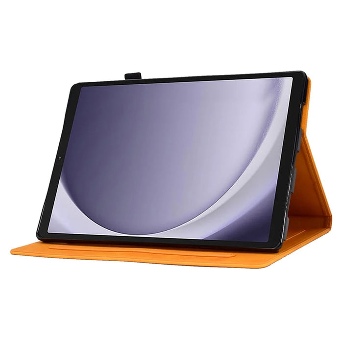 For Samsung Galaxy Tab A11+ / A9+ Stand Protective Case Microfiber Leather Card Holder Smart Cover - Khaki - 3