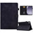 For Samsung Galaxy Tab A11 / A9 Smile Imprinted Case Microfiber Leather Card Holder Smart Tablet Cover - Black - 1
