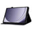 For Samsung Galaxy Tab A11 / A9 Smile Imprinted Case Microfiber Leather Card Holder Smart Tablet Cover - Black - 3