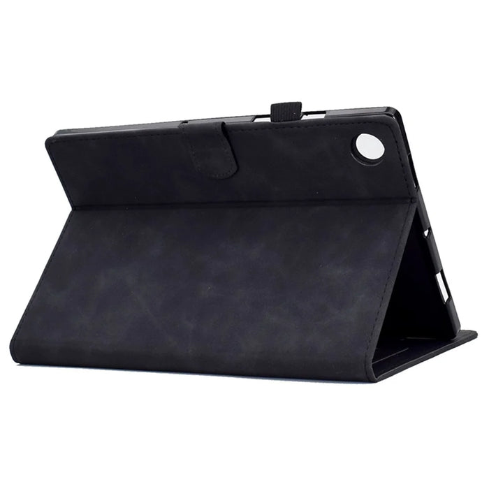 For Samsung Galaxy Tab A11 / A9 Smile Imprinted Case Microfiber Leather Card Holder Smart Tablet Cover - Black - 4