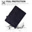 For Samsung Galaxy Tab A11 / A9 Smile Imprinted Case Microfiber Leather Card Holder Smart Tablet Cover - Black - 6