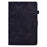 For Samsung Galaxy Tab A11 / A9 Smile Imprinted Case Microfiber Leather Card Holder Smart Tablet Cover - Black - 7
