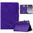 For Samsung Galaxy Tab A11+ / A9+ Iron Tower Imprinted Cover Microfiber Leather Card Slot Smart Tablet Case - Purple - 1