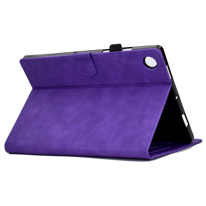 For Samsung Galaxy Tab A11+ / A9+ Iron Tower Imprinted Cover Microfiber Leather Card Slot Smart Tablet Case - Purple - 4
