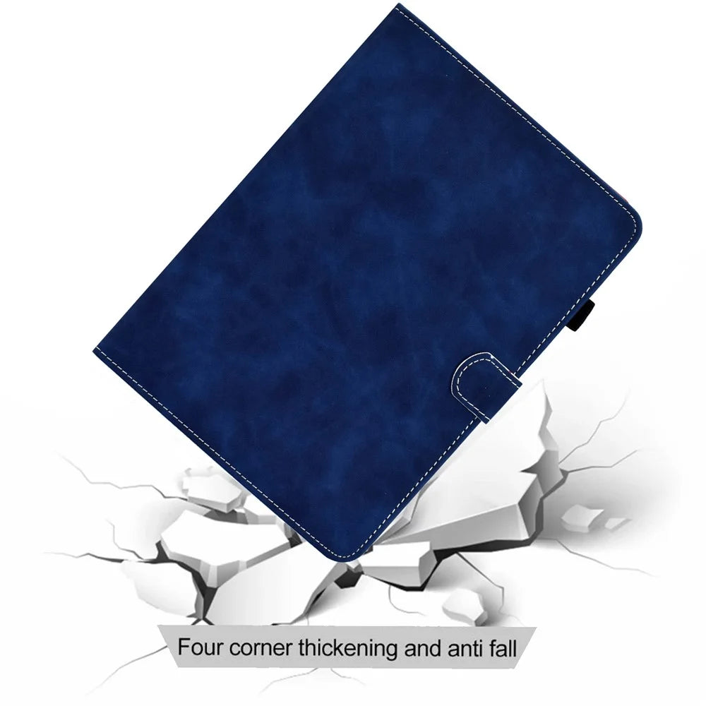 For Samsung Galaxy Tab A11 / A9 PU Leather Case Card Slot Stand Tablet Cover with Pencil Holder - Blue - 5
