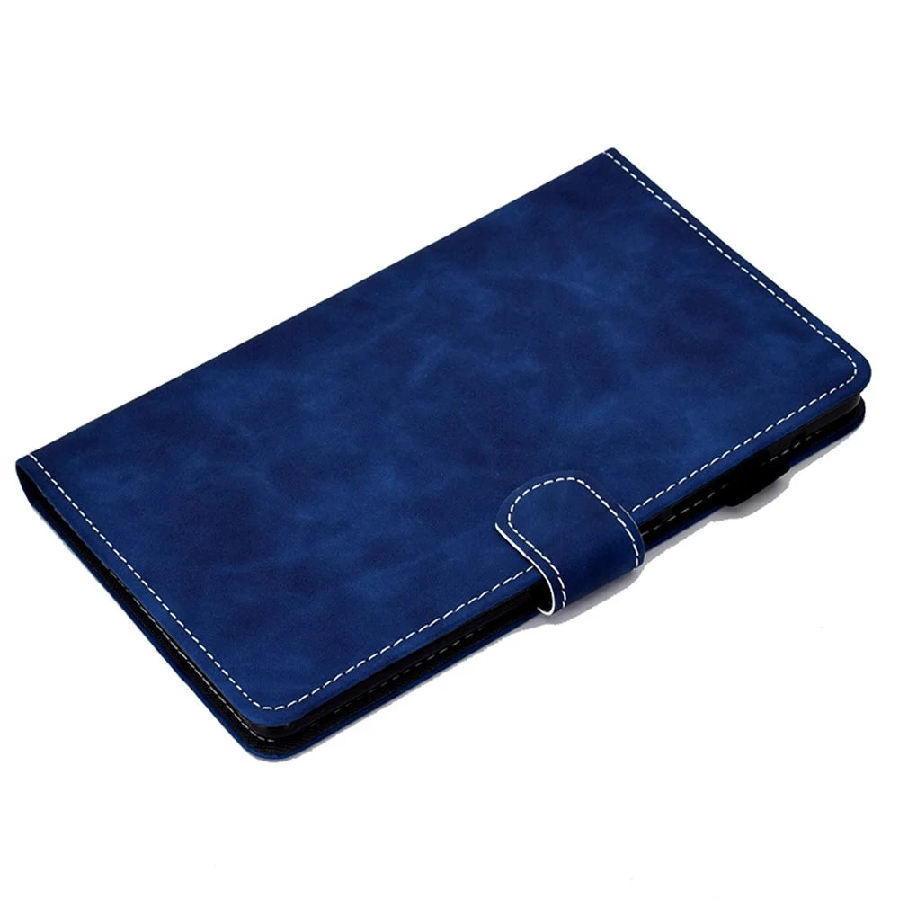 For Samsung Galaxy Tab A11 / A9 PU Leather Case Card Slot Stand Tablet Cover with Pencil Holder - Blue - 7