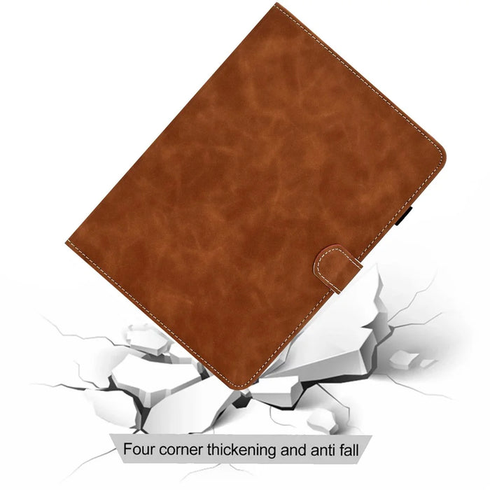 For Samsung Galaxy Tab A11+ / A9+ Stand PU Leather Case Tablet Cover with Card Slot - Brown - 5