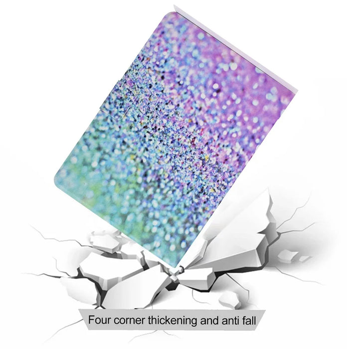 For Samsung Galaxy Tab A11+ / A9+ PU Leather Stand Cover Pattern Printing Tablet Case with Auto Sleep / Wake - Sand - 5