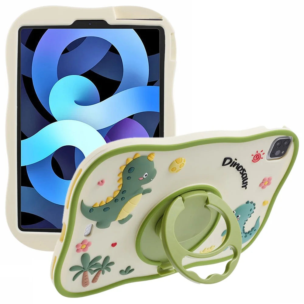 For iPad Air (2020) / (2022) / iPad Pro 11 (2020) / (2021) / (2022) Case Kickstand Cartoon Dinosaur PC+Silicone Tablet Cover - 1