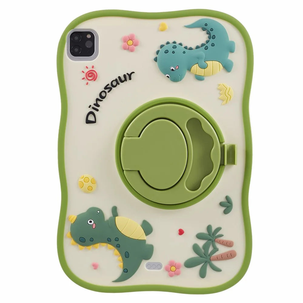 For iPad Air (2020) / (2022) / iPad Pro 11 (2020) / (2021) / (2022) Case Kickstand Cartoon Dinosaur PC+Silicone Tablet Cover - 2