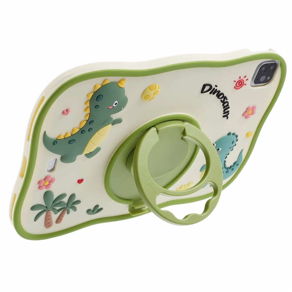 For iPad Air (2020) / (2022) / iPad Pro 11 (2020) / (2021) / (2022) Case Kickstand Cartoon Dinosaur PC+Silicone Tablet Cover - 6