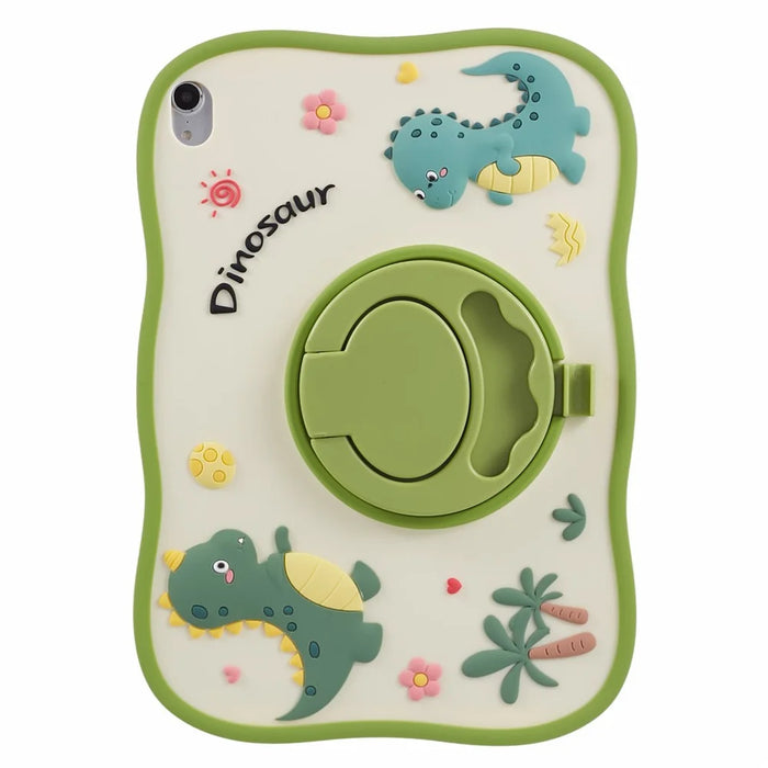 For iPad (2025) / 10.9 (2022) Case Cartoon Dinosaur 360 Degree Rotation Kickstand PC+Silicone Tablet Cover - 2