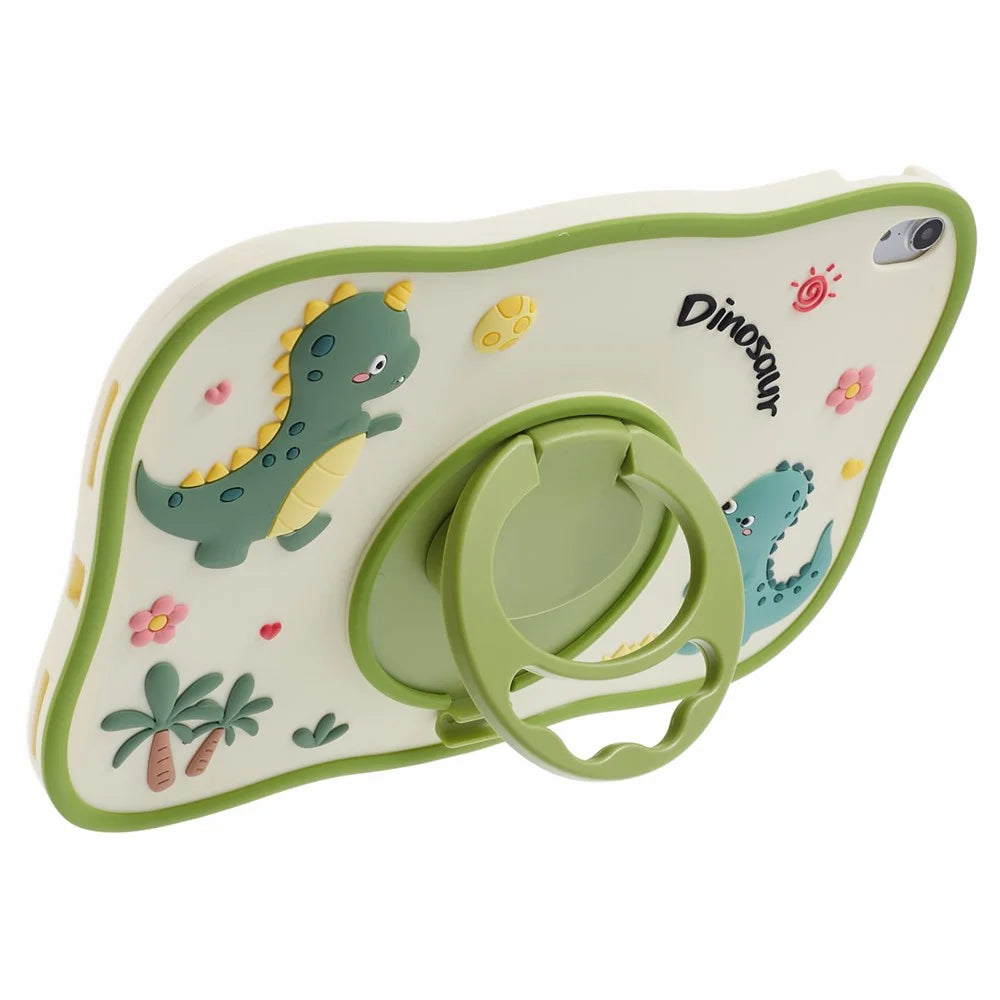 For iPad (2025) / 10.9 (2022) Case Cartoon Dinosaur 360 Degree Rotation Kickstand PC+Silicone Tablet Cover - 6