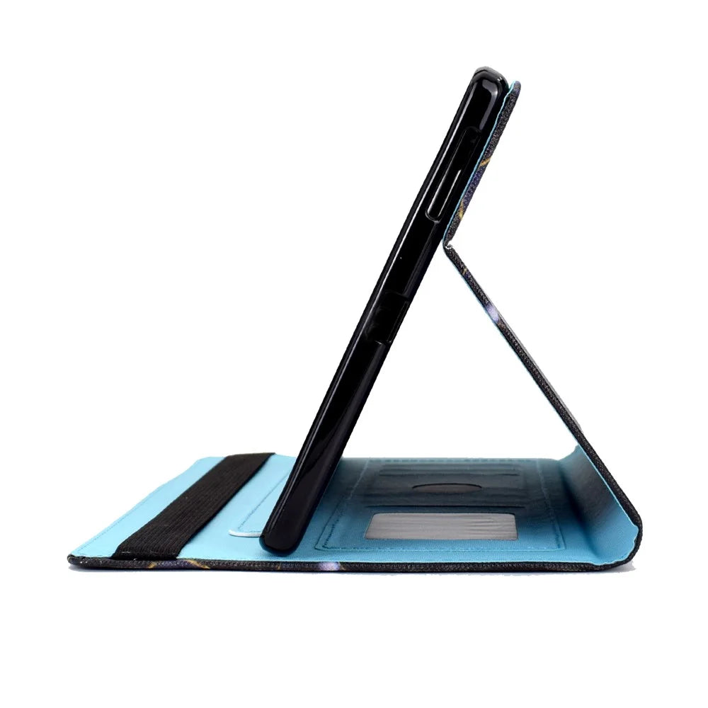 For Samsung Galaxy Tab A11+ / A9+ PU Leather Stand Cover Elastic Band Pattern Printing Tablet Case - Flower - 5