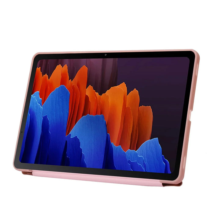 For Samsung Galaxy Tab S9 Case Auto Wake / Sleep Silicone+PU Tablet Cover - Rose Gold - 2