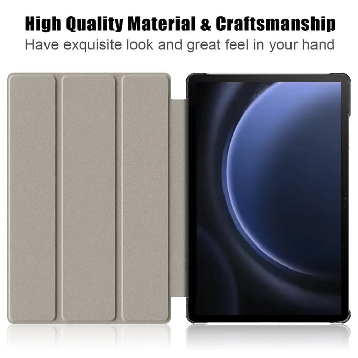 For Samsung Galaxy Tab S9 FE sm-x510 sm-x516 Case Tri-fold Stand Pattern Printing Tablet Cover - Wave - 2