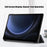 For Samsung Galaxy Tab S9 FE+ SM-x610 / SM-616 Case Leather Tablet Cover with Trifold Stand - Black - 6