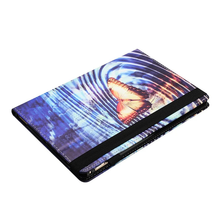 For Samsung Galaxy Tab A11+ / A9+ Stand Protective Cover PU Leather Pattern Printing Tablet Case - Wave Butterfly - 5