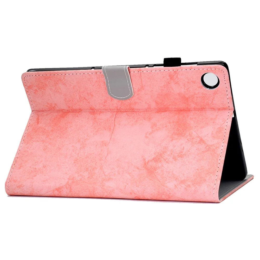 For Samsung Galaxy Tab A9 Leather Case Cloth Texture Card Holder Tablet Cover - Pink - 4