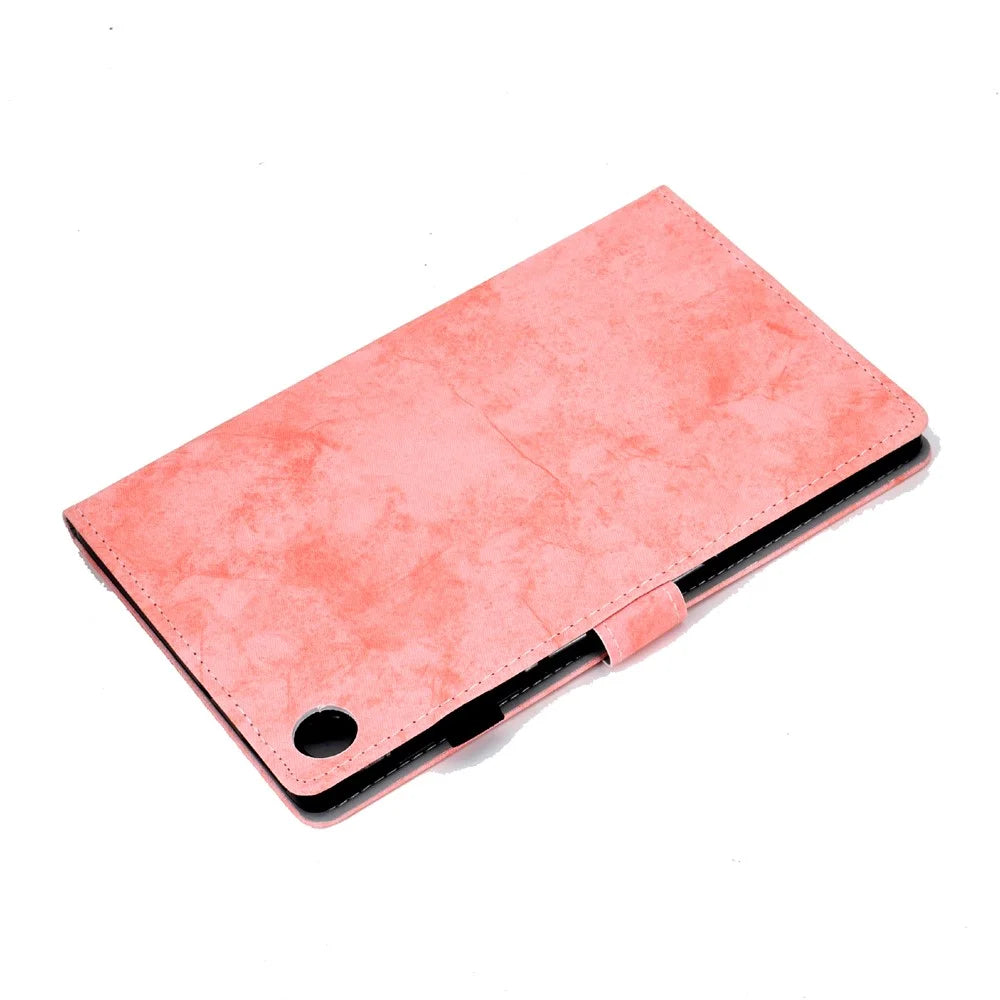 For Samsung Galaxy Tab A9 Leather Case Cloth Texture Card Holder Tablet Cover - Pink - 6