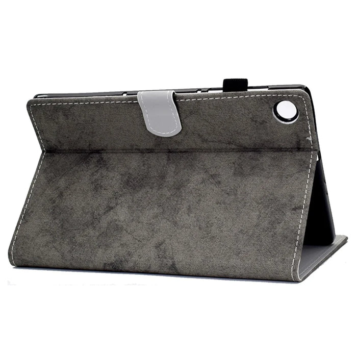 For Samsung Galaxy Tab A9+ Case Cloth Texture Card Slots Tablet Leather Cover - Grey - 4