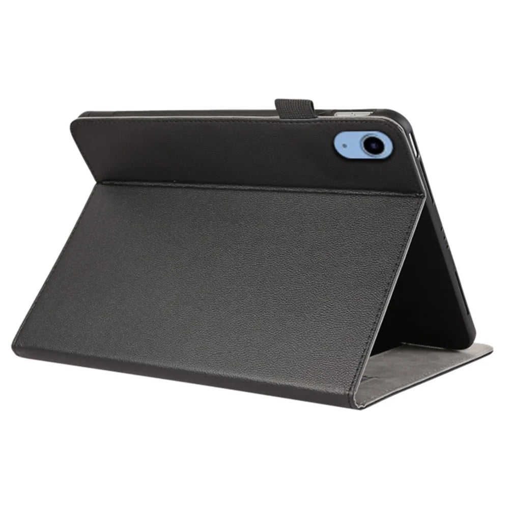 PU Leather Flip Cover for iPad (2025) / 10.9 (2022) Case Card Slot Shockproof Tablet Case - Black - 3